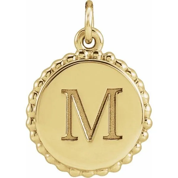 Engravable Beaded Disc Pendant Image 3 Rasmussen Jewelers Spanish Fork, UT