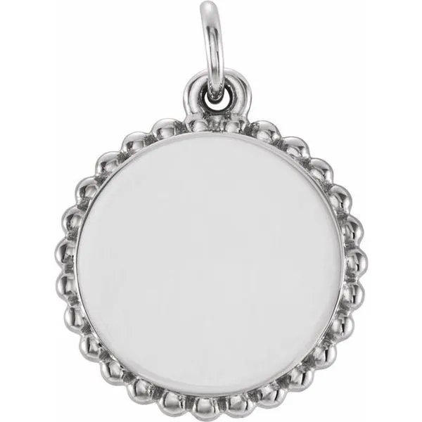 Engravable Beaded Disc Pendant Jerald Jewelers Latrobe, PA
