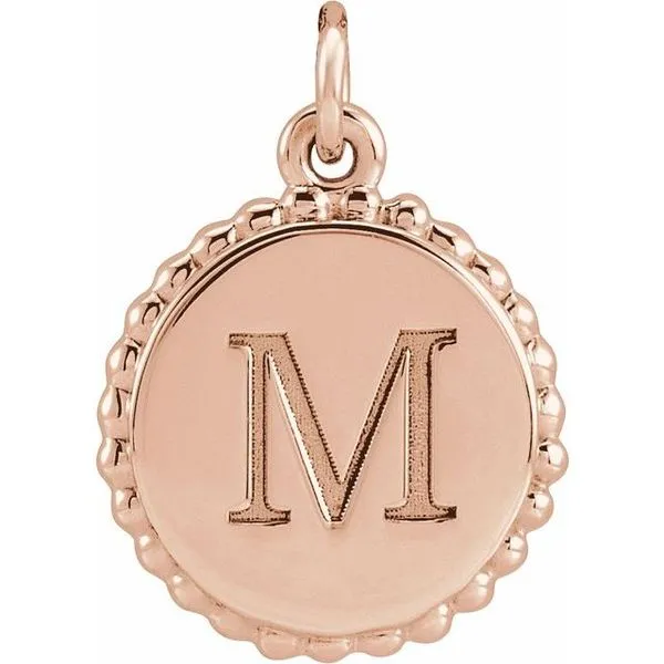Engravable Beaded Disc Pendant Image 3 Long Jewelers Chesapeake, VA