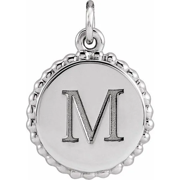 Engravable Beaded Disc Pendant Image 3 Studio D Jewelers Woodstock, IL