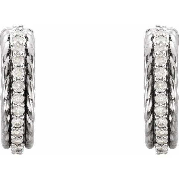 Accented Rope Hoop Earrings Image 2 James & Williams Jewelers Berwyn, IL