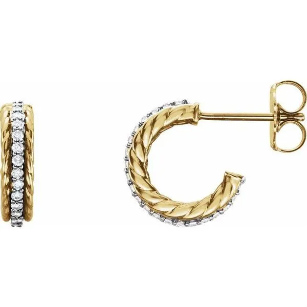 Accented Rope Hoop Earrings J. Meredith Jewelers Delafield, WI
