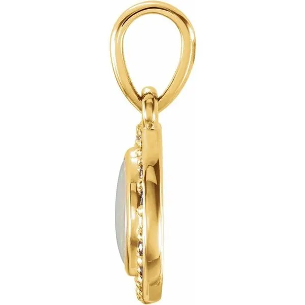 Bezel-Set Halo-Style Pendant Image 2 Hopman Jewelers Elkhart, IN