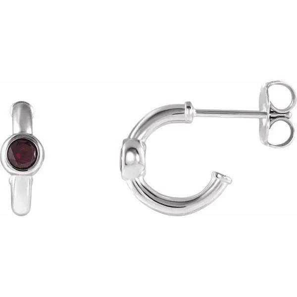 Bezel-Set Huggie Earrings J. Meredith Jewelers Delafield, WI