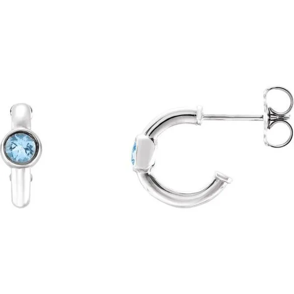 Bezel-Set Huggie Earrings Scirto's Jewelry Lockport, NY