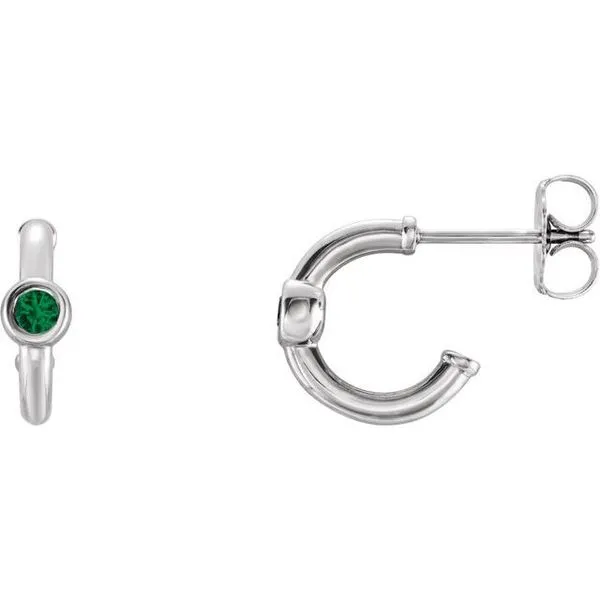 Bezel-Set Huggie Earrings J. Meredith Jewelers Delafield, WI