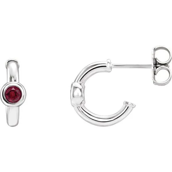 Bezel-Set Huggie Earrings James & Williams Jewelers Berwyn, IL