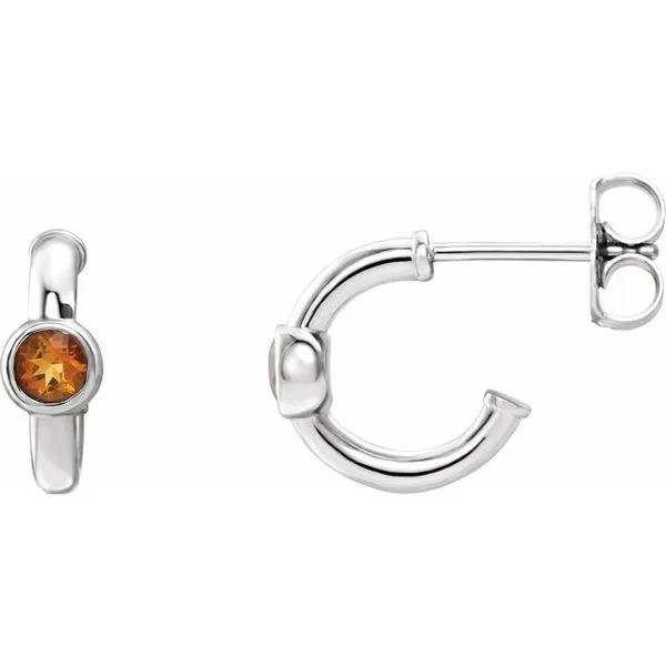 Bezel-Set Huggie Earrings Scirto's Jewelry Lockport, NY