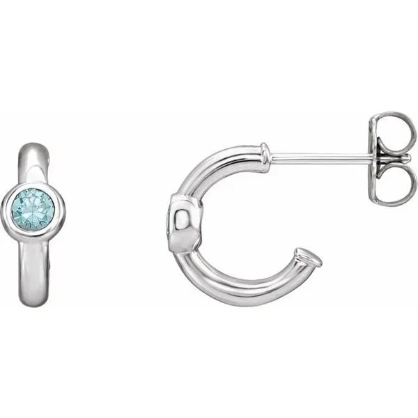 Bezel-Set Huggie Earrings Becky Beck's Jewelry DeKalb, IL