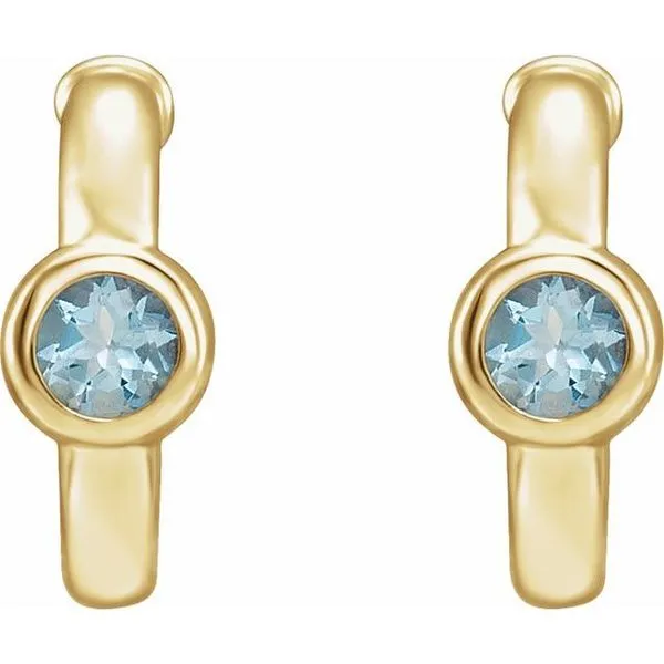 Bezel-Set Huggie Earrings Image 2 Scirto's Jewelry Lockport, NY