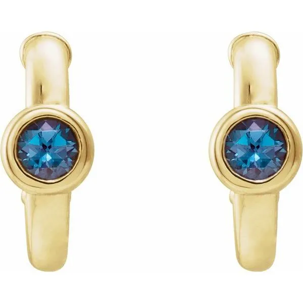 Bezel-Set Huggie Earrings Image 2 Hopman Jewelers Elkhart, IN