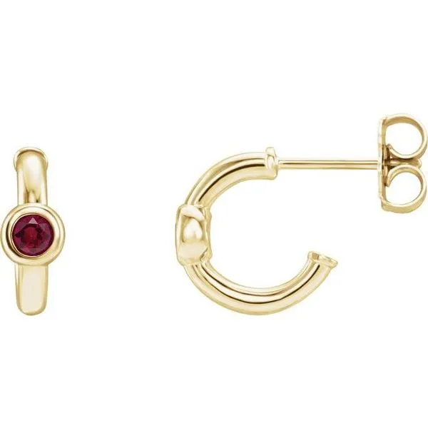 Bezel-Set Huggie Earrings James & Williams Jewelers Berwyn, IL