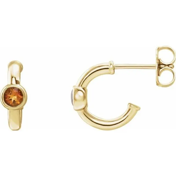 Bezel-Set Huggie Earrings Scirto's Jewelry Lockport, NY