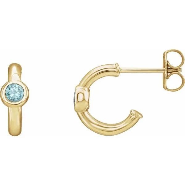 Bezel-Set Huggie Earrings Hopman Jewelers Elkhart, IN