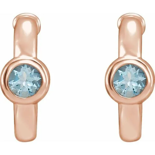 Bezel-Set Huggie Earrings Image 2 Hopman Jewelers Elkhart, IN