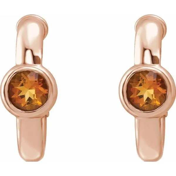 Bezel-Set Huggie Earrings Image 2 Henry B. Ball Jewelers Canton, OH