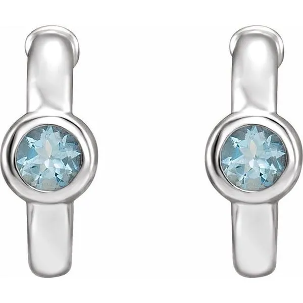 Bezel-Set Huggie Earrings Image 2 Scirto's Jewelry Lockport, NY