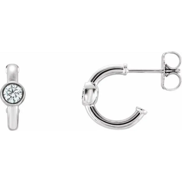 Bezel-Set Huggie Earrings Scirto's Jewelry Lockport, NY