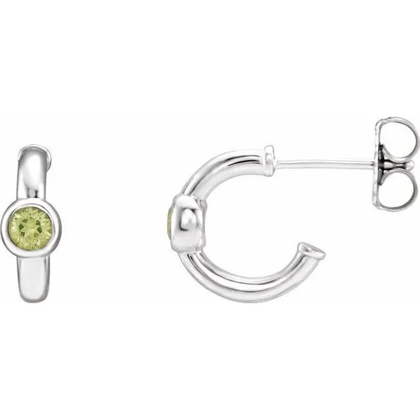 Bezel-Set Huggie Earrings J. Meredith Jewelers Delafield, WI