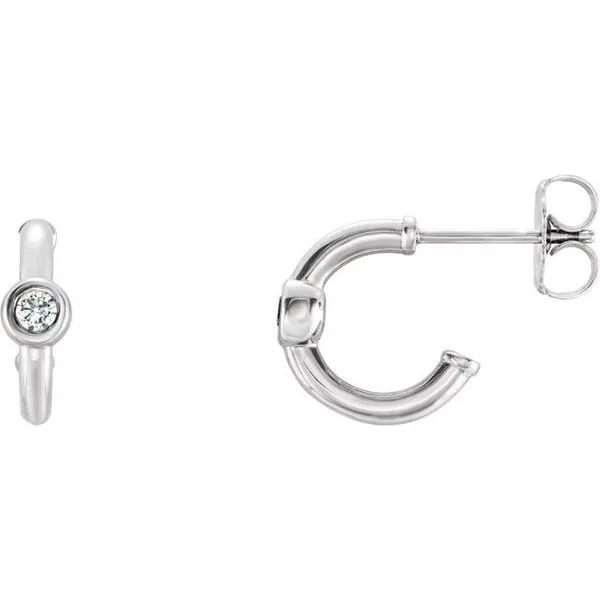 Bezel-Set Huggie Earrings Hopman Jewelers Elkhart, IN