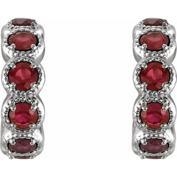 Accented Hoop Earrings Image 2 James & Williams Jewelers Berwyn, IL