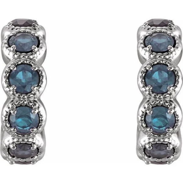 Accented Hoop Earrings Image 2 James & Williams Jewelers Berwyn, IL