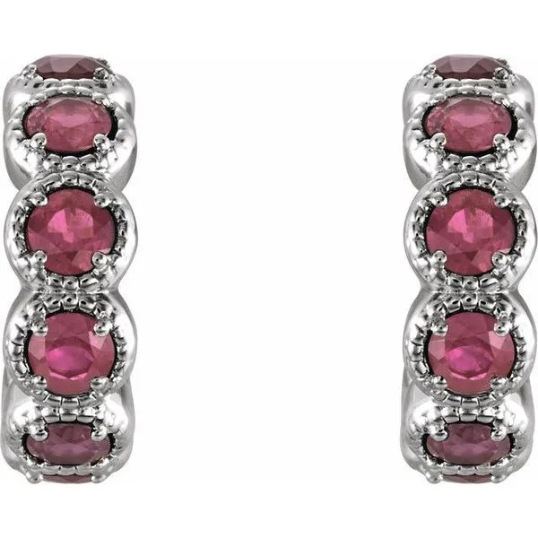 Accented Hoop Earrings Image 2 Graham Jewelers Wayzata, MN