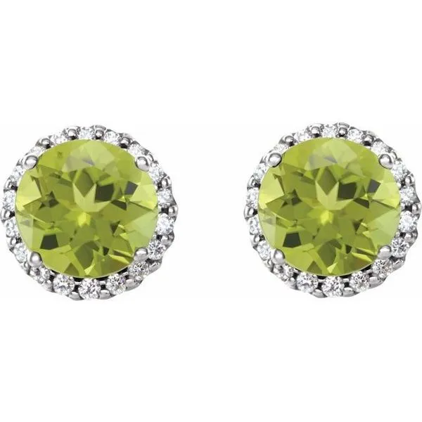 Round 4-Prong Halo-Style Earrings Image 2 Milan's Jewelry Inc Sarasota, FL