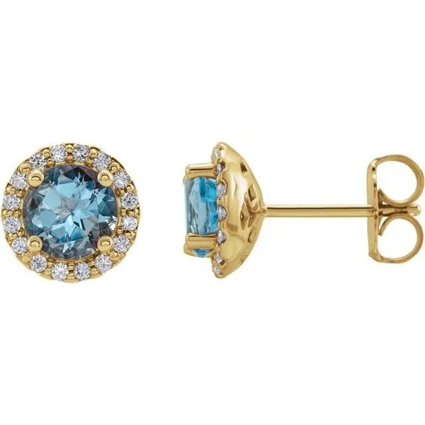 Round 4-Prong Halo-Style Earrings Long Jewelers Chesapeake, VA