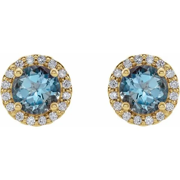 Round 4-Prong Halo-Style Earrings Image 2 J. Meredith Jewelers Delafield, WI