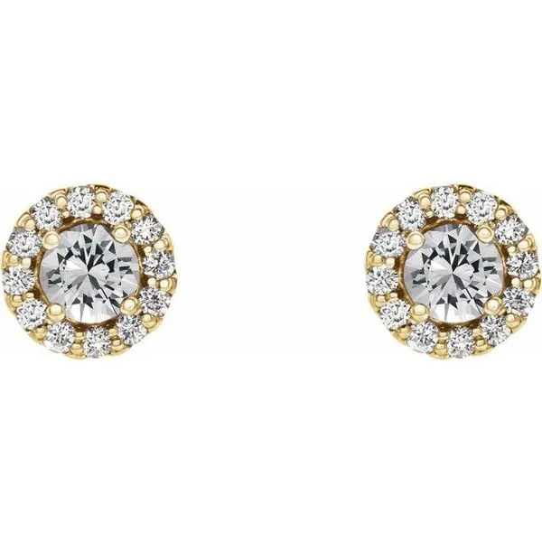 Round 4-Prong Halo-Style Earrings Image 2 Milan's Jewelry Inc Sarasota, FL