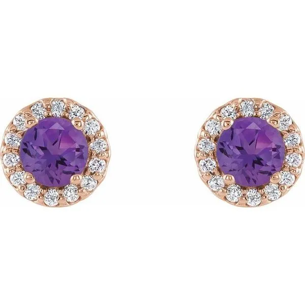 Round 4-Prong Halo-Style Earrings Image 2 John E. Koller Jewelry Designs owasso, OK