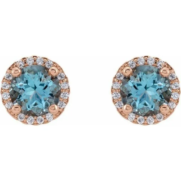 Round 4-Prong Halo-Style Earrings Image 2 J. Meredith Jewelers Delafield, WI