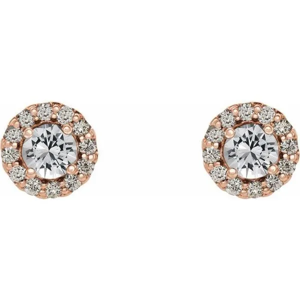 Round 4-Prong Halo-Style Earrings Image 2 Milan's Jewelry Inc Sarasota, FL