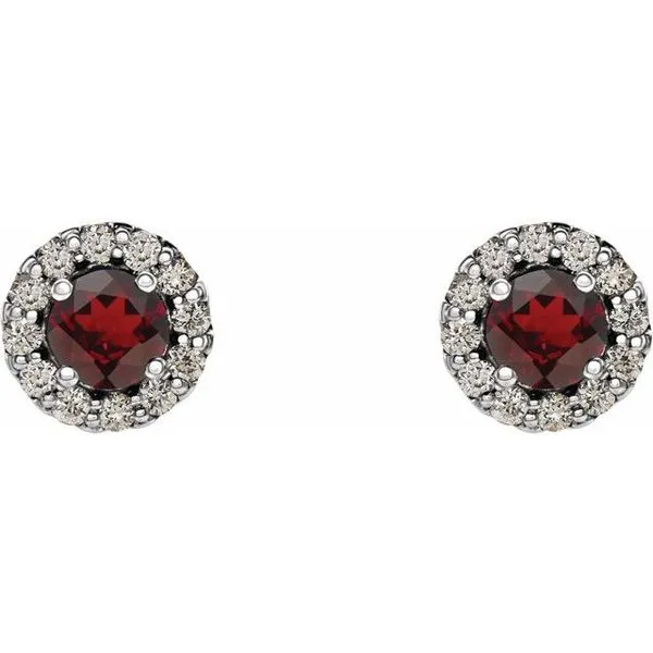 Round 4-Prong Halo-Style Earrings Image 2 J. Meredith Jewelers Delafield, WI