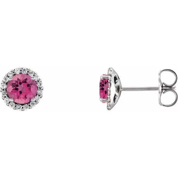 Round 4-Prong Halo-Style Earrings J. Meredith Jewelers Delafield, WI