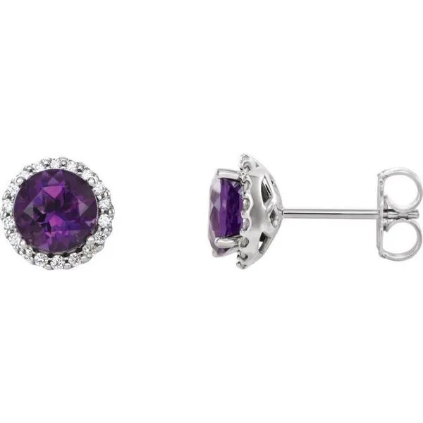 Round 4-Prong Halo-Style Earrings J. Meredith Jewelers Delafield, WI