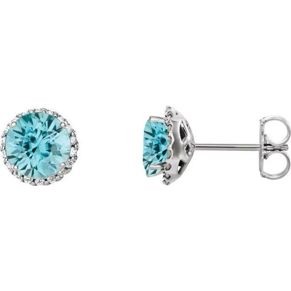 Round 4-Prong Halo-Style Earrings Moseley Diamond Showcase Inc Lexington, SC