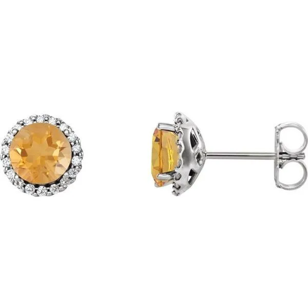 Round 4-Prong Halo-Style Earrings J. Meredith Jewelers Delafield, WI