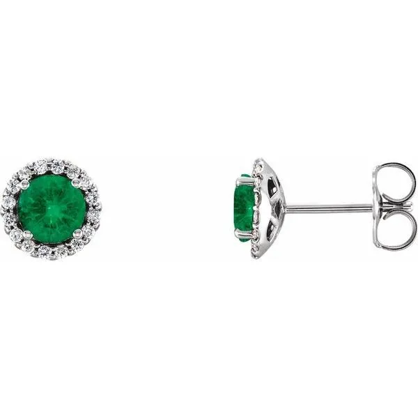 Round 4-Prong Halo-Style Earrings Long Jewelers Chesapeake, VA
