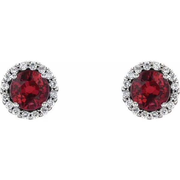 Round 4-Prong Halo-Style Earrings Long Jewelers Chesapeake, VA