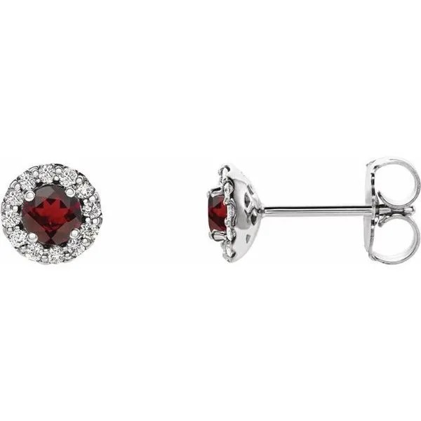 Round 4-Prong Halo-Style Earrings Long Jewelers Chesapeake, VA