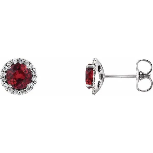 Round 4-Prong Halo-Style Earrings Long Jewelers Chesapeake, VA