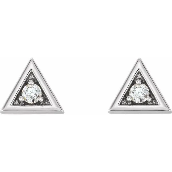 Round 3-Prong Geometric Earrings Image 2 James & Williams Jewelers Berwyn, IL
