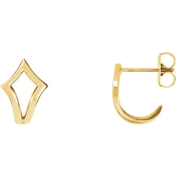 Geometric J-Hoop Earrings James & Williams Jewelers Berwyn, IL