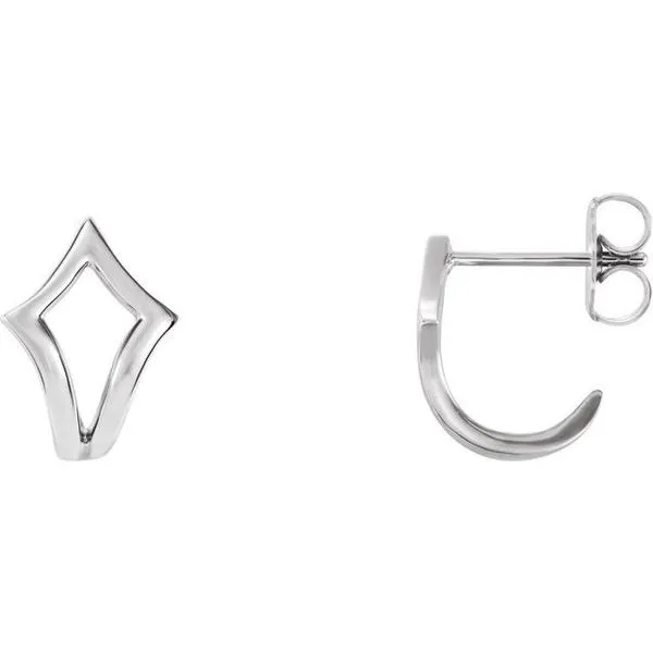 Geometric J-Hoop Earrings Scirto's Jewelry Lockport, NY