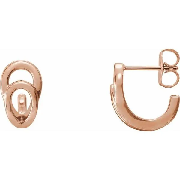 Geometric J-Hoop Earrings J. Meredith Jewelers Delafield, WI