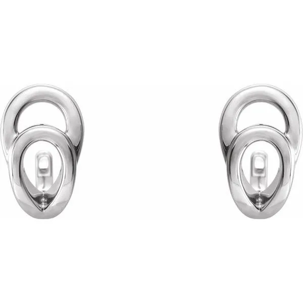 Geometric J-Hoop Earrings Image 2 Scirto's Jewelry Lockport, NY