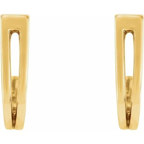 Geometric J-Hoop Earrings Image 2 Scirto's Jewelry Lockport, NY