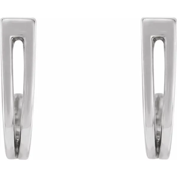 Geometric J-Hoop Earrings Image 2 J. Meredith Jewelers Delafield, WI